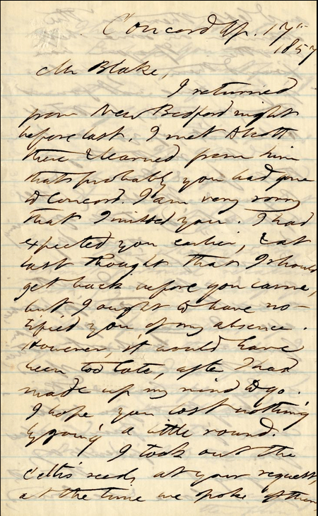Carta de Henry D. Thoreau