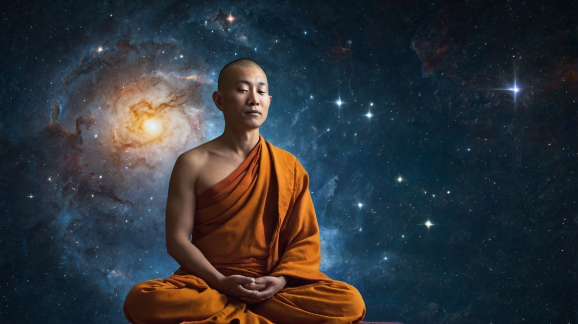 Monje meditando